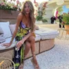 ⁦שמלת נשף מקסי נשפכת רצועות ספגטי אלגנטית- אפטון⁩ – תמונה ⁦6⁩