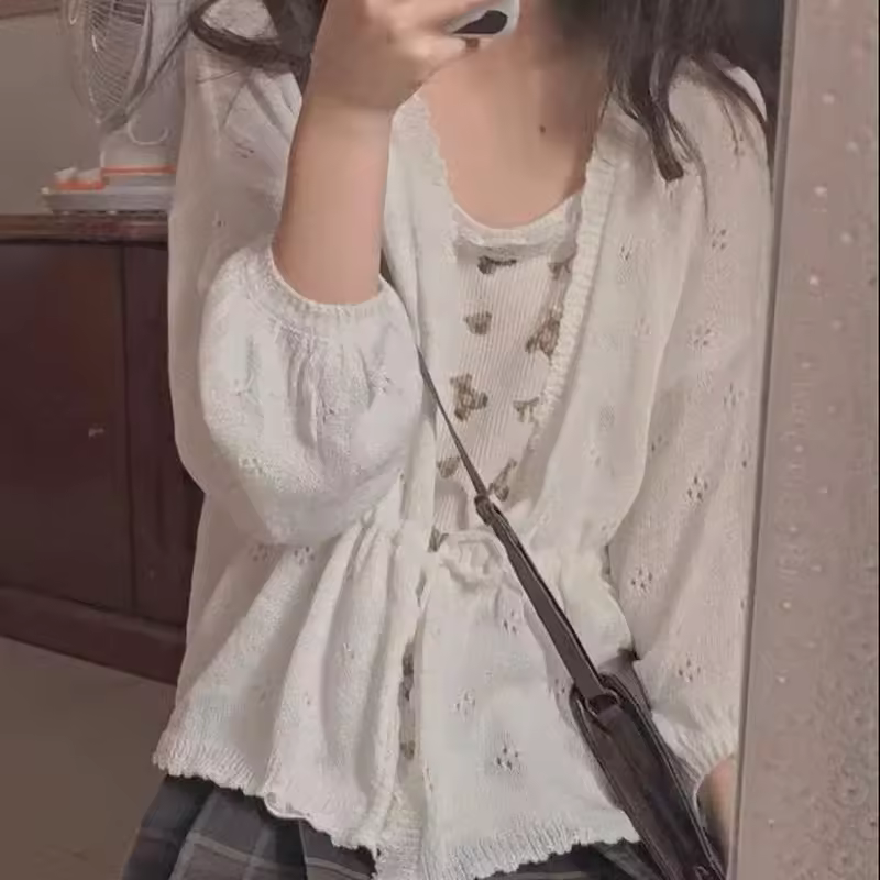 קרדיגן נשים תחרה וינטג' (משלוח חינם)