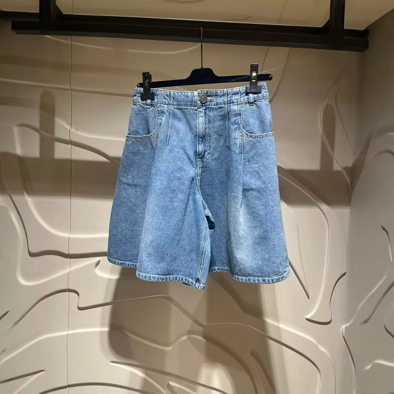 מכנסי ג'ינס בגזרה גבוהה עם קפלים לנשים (משלוח חינם)