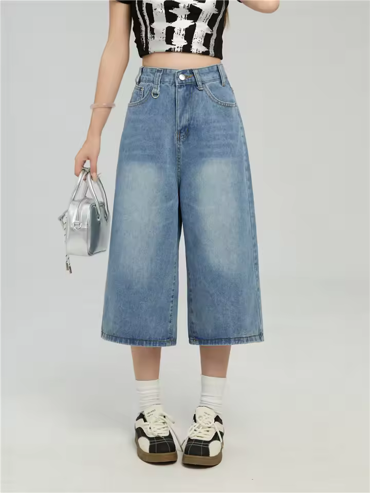 ג'ינס קיץ בגזרה גבוהה לנשים (משלוח חינם)