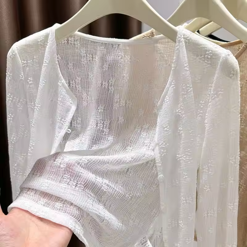 קרדיגן נשים תחרה נושם (משלוח חינם)