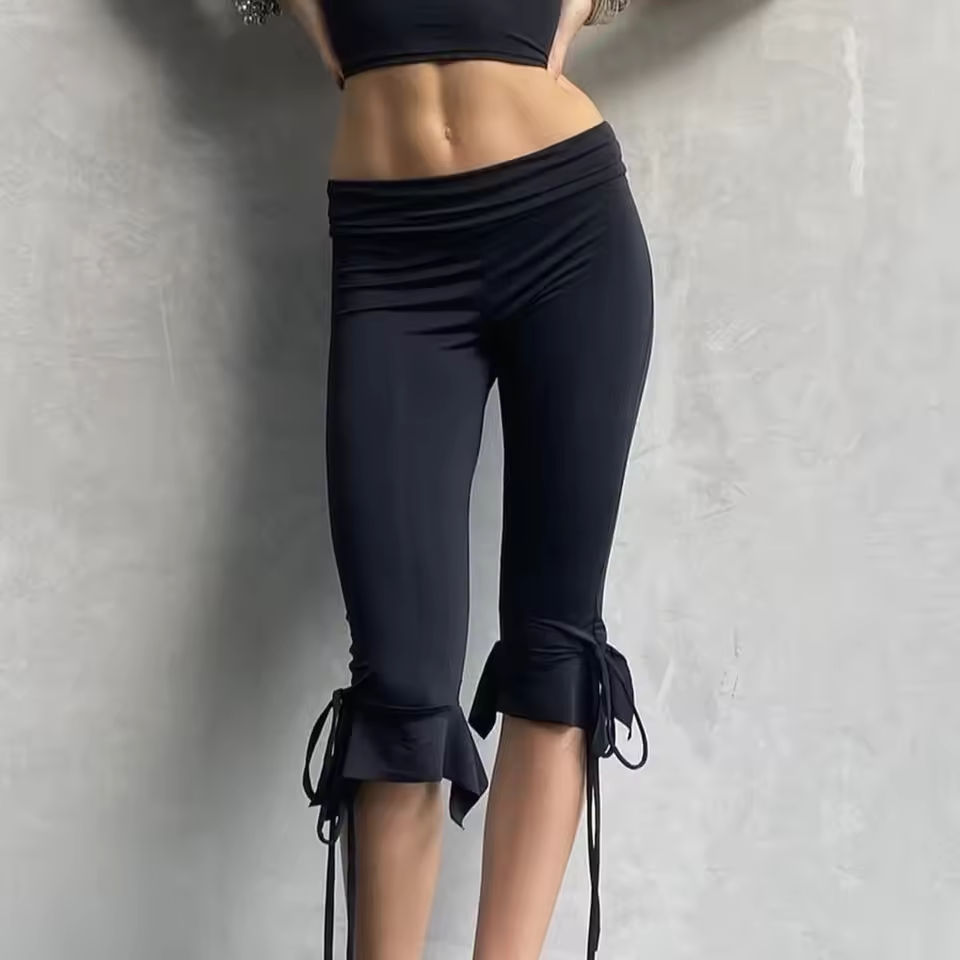 מכנסי קאפרי בצבע אחיד לנשים (משלוח חינם)