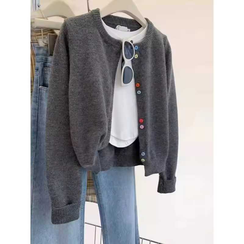 קרדיגן אפור לנשים (משלוח חינם)