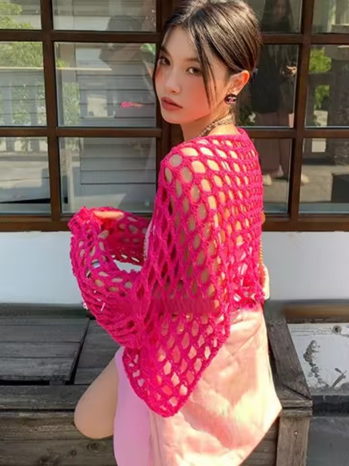 קרדיגן נשים דק ורוד (משלוח חינם)