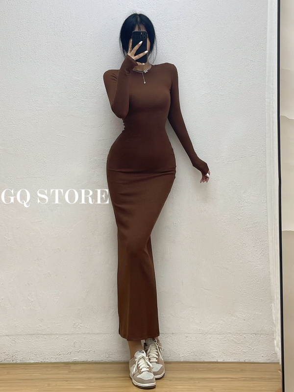 שמלת מקסי מבד נושם, אלסטי לנשים (משלוח חינם)