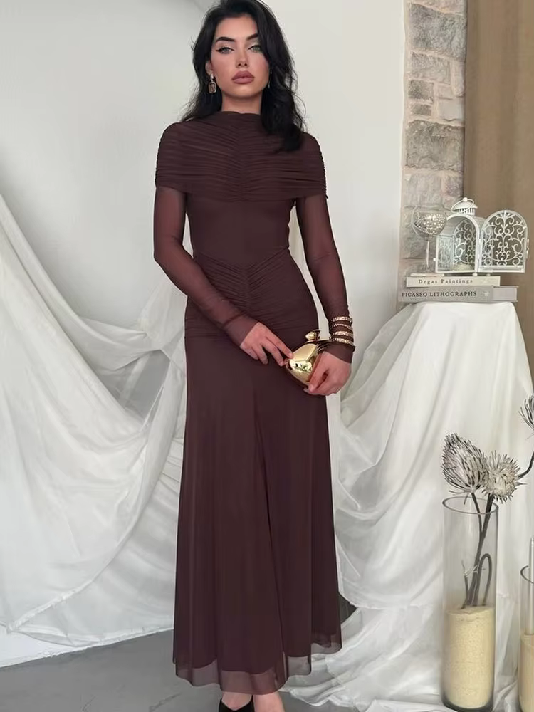 שמלת מיני עם שרוולים ארוכים לנשים (משלוח חינם)