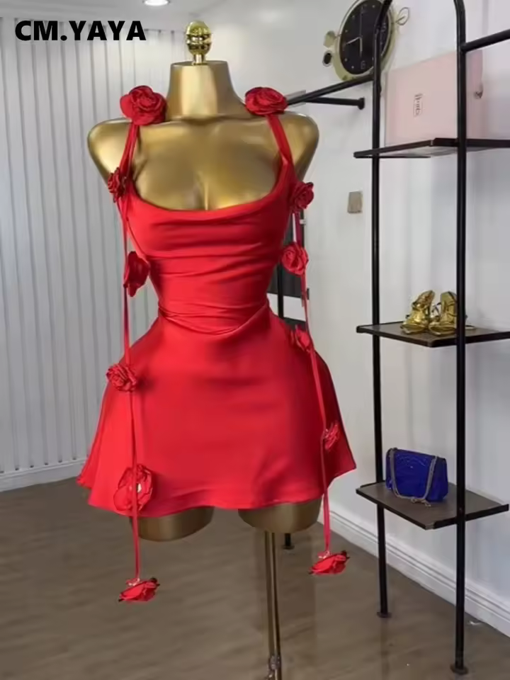 שמלת מידי פרחונית ללא שרוולים לנשים (משלוח חינם)